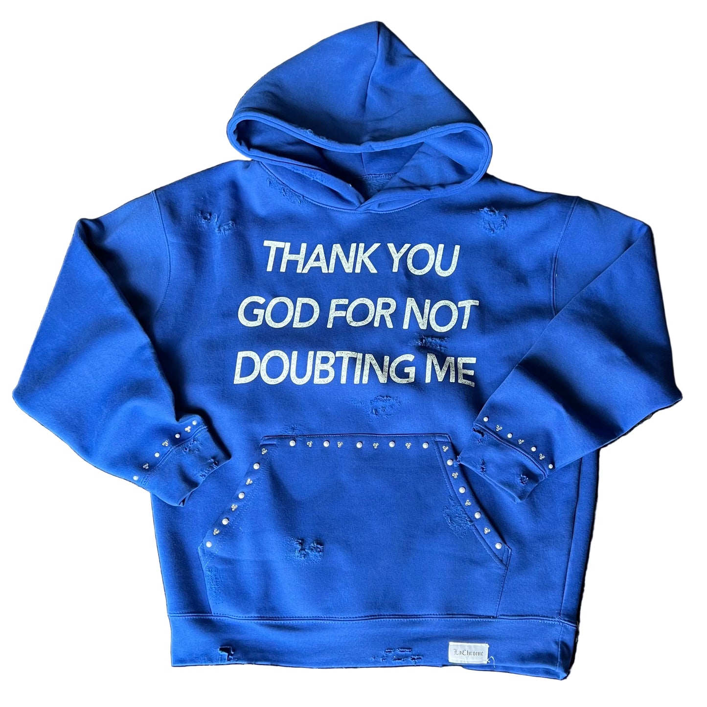 Blue Thank You God Hoodie