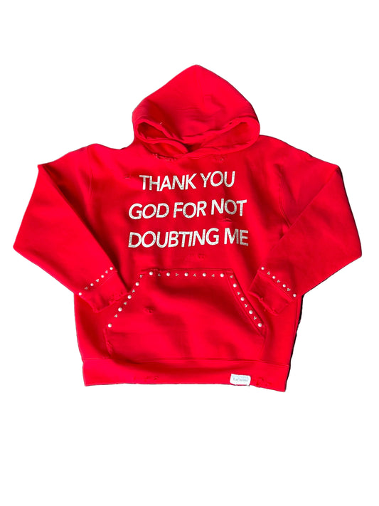 Red Thank You God Hoodie