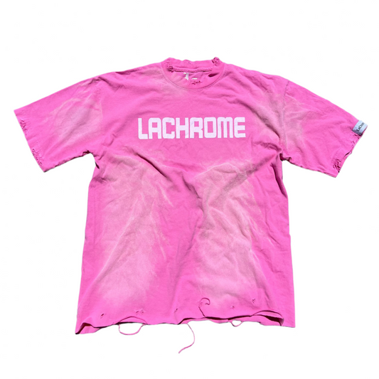 PINK LACHROME DISTRESSED TEE